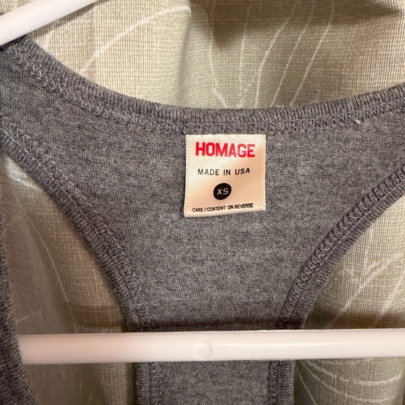 HOMAGE Gray Racerback Tank Top - Picture 2 of 3